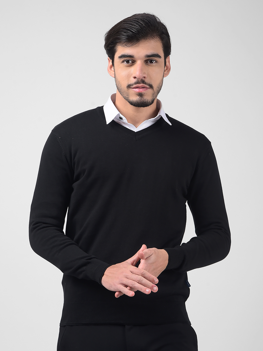 Numero Uno Men Solid Black Sweater